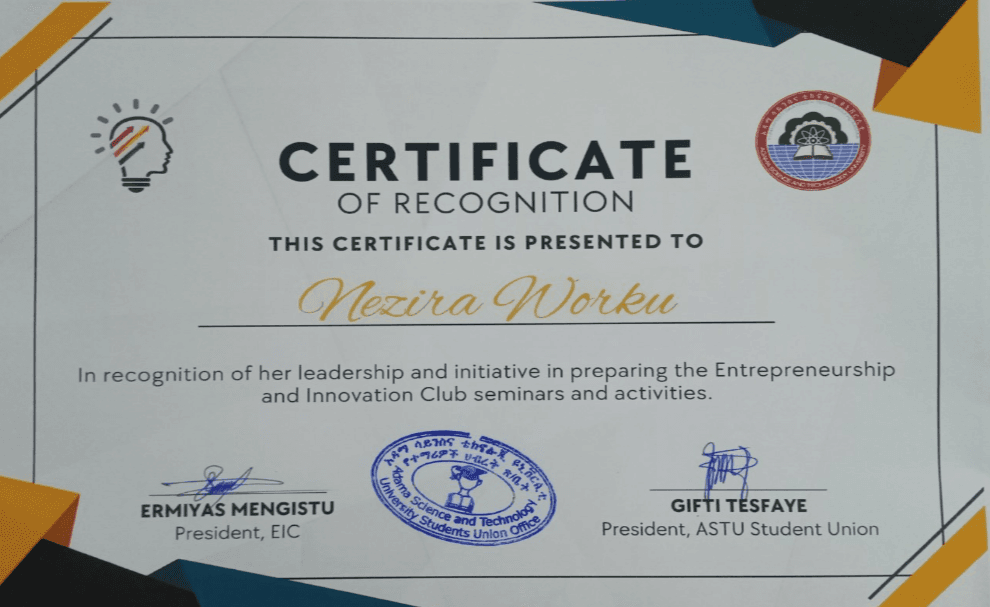 ASTU Entrepreneurship and Leadership Certificate