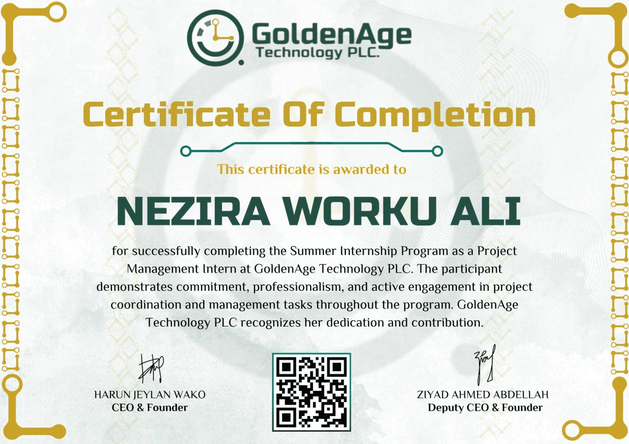 GoldenAge Project Management Certificate